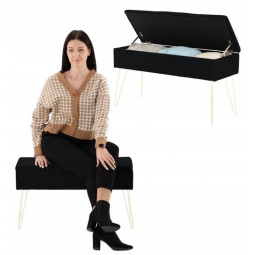 Čalouněný taburet v černé...