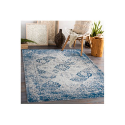 Béžovo-modrý koberec...