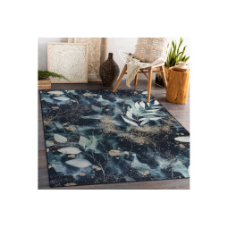 Černo-tyrkysový koberec...