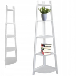 Rohový regál v bílé barvě s...