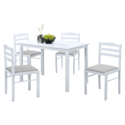 Jídelní set 1+4 v bílé...