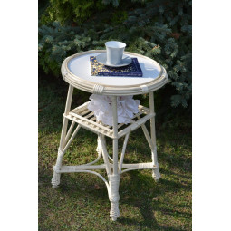 Kulatý bílý kávový stolek