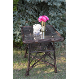 Čtvercový ratanový stůl se...