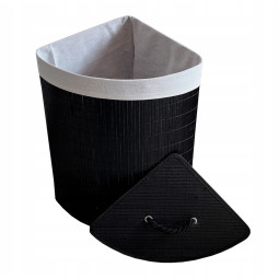 Černý rohový koš na prádlo,...