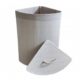 Bílý bambusový koš do rohu,...