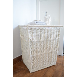 Bílý 60cm koš z proutí na...