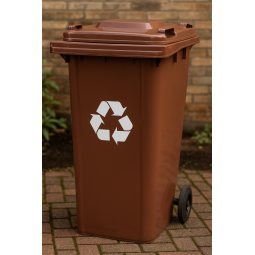 Hnědý odpadkový koš 120 L s...