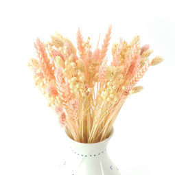 Sušená kytice bílá růžová –...