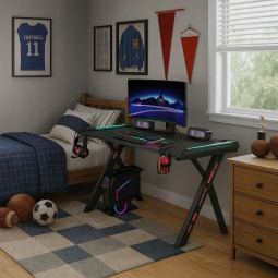 Moderní herní stůl s LED...