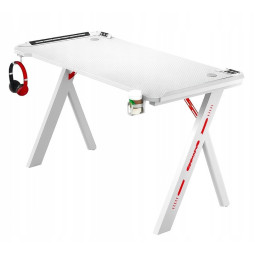 Bílý hráčský stůl s LED...