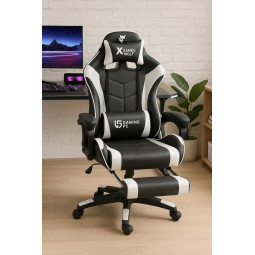 Herní židle v bílé barvě za...