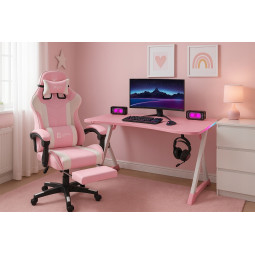 Dívčí herní křeslo v růžové...