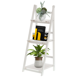 Bílý žebříkový regál se...