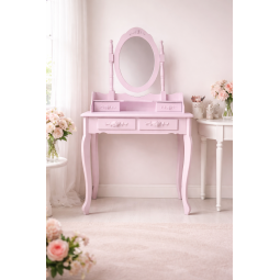 Růžový toaletní stoleček se...