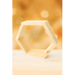 Dřevěná polička HEXAGON z...