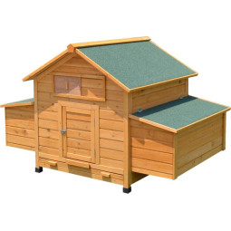 Dřevěná kurník se střechou...