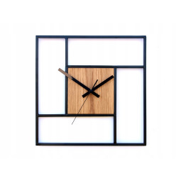 Čtvercové dřevěné hodiny s...