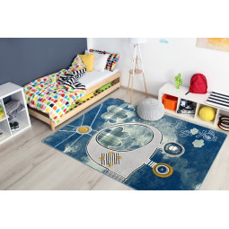 Modrý dětský koberec s...