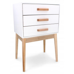 Bílý noční stolek se 3...