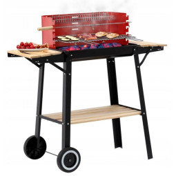 Zahradní gril s poličkami