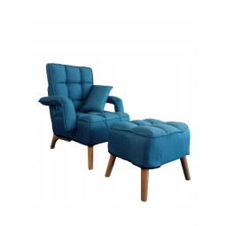 Křeslo ušák v modré barvě s...