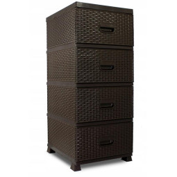 Komoda v tmavě hnědé barvě...